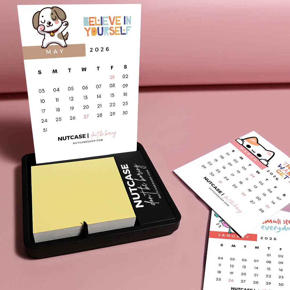 Desk Calendar with Pen Stand (including Pen) and Slot for Post-its (Post Its 1 set Included) - Image 5