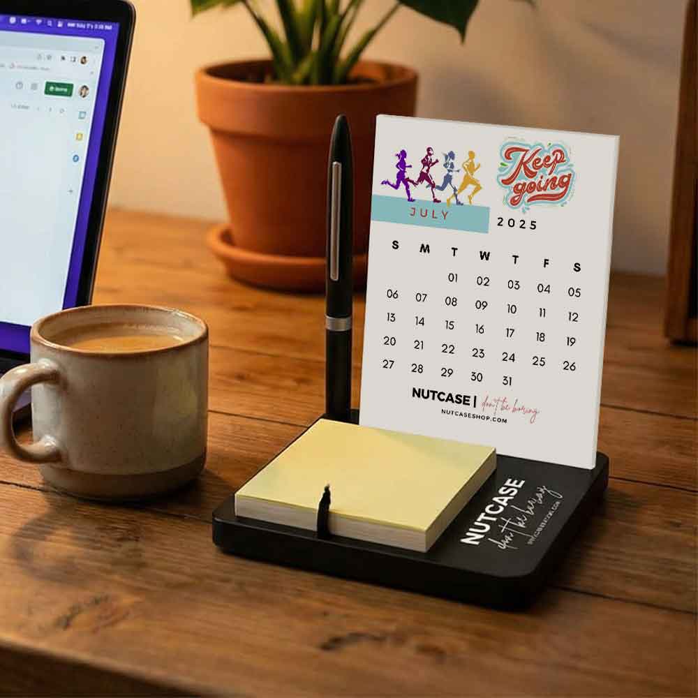 Desk Calendar with Pen Stand (including Pen) and Slot for Post-its (Post Its 1 set Included) - Image 7