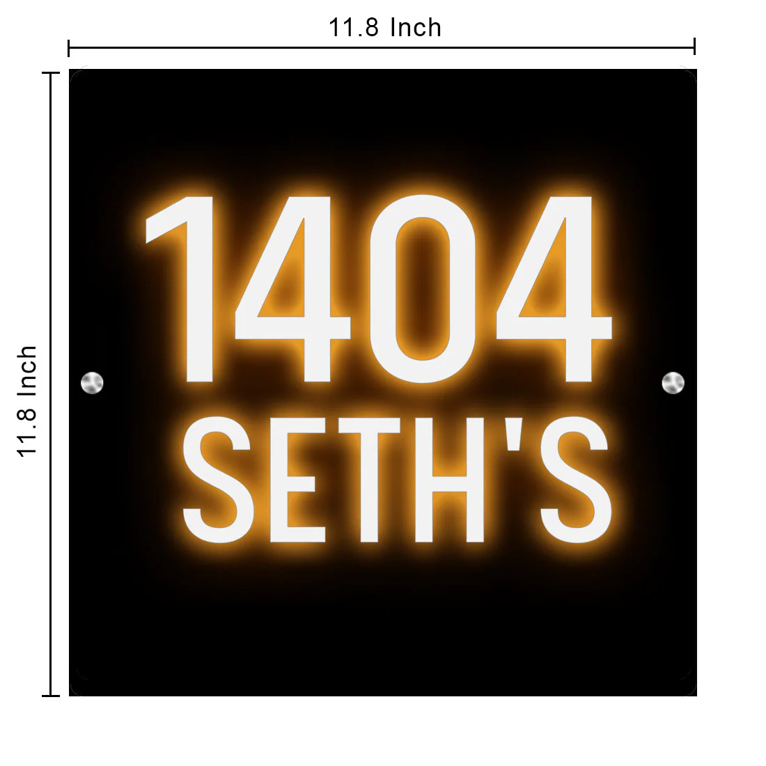 Acrylic Name Plate with Light LED Name Plate Square-11.8x11.8 Inch Acrylic Name Board With 3D Raised Fonts - Image 3