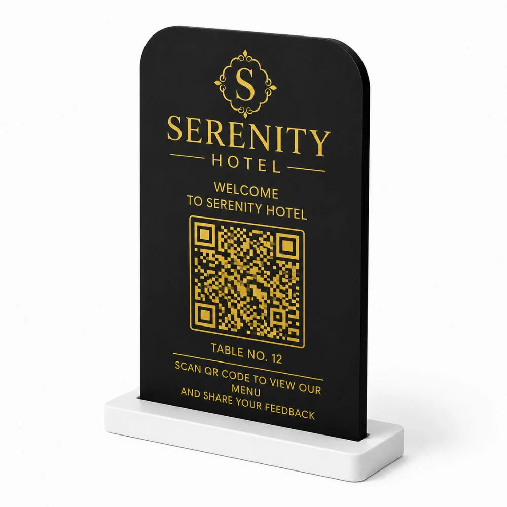 Acrylic QR Code Menu Stand for Restaurants | Custom Tabletop Digital Menu & Google Review Sign - Image 5