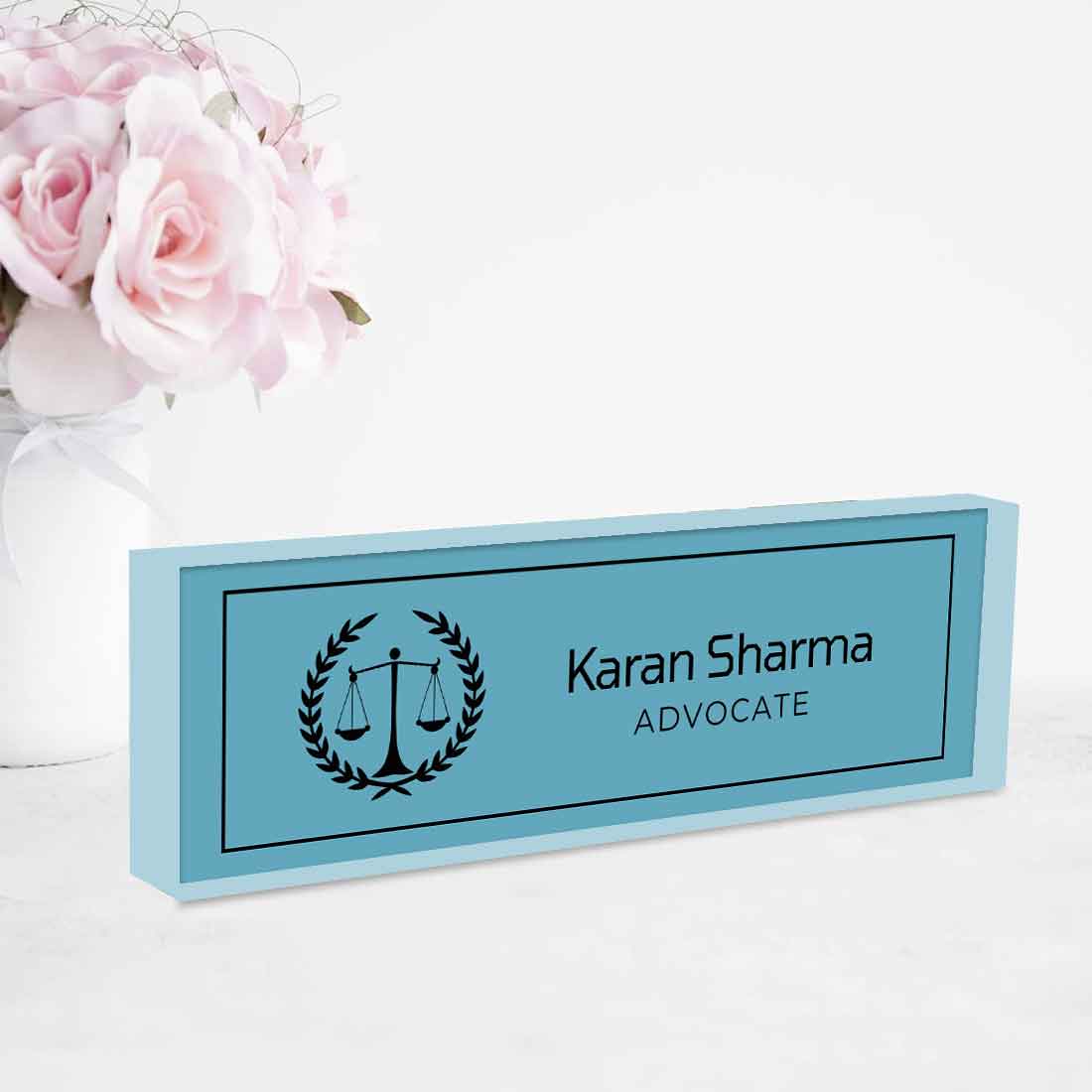 Advocate Table Name Plate – Professional Desk Name Plate for Lawyers