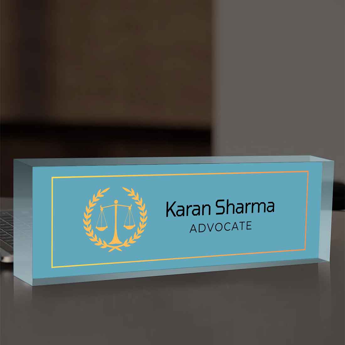 Advocate Table Name Plate – Professional Desk Name Plate for Lawyers - Image 2