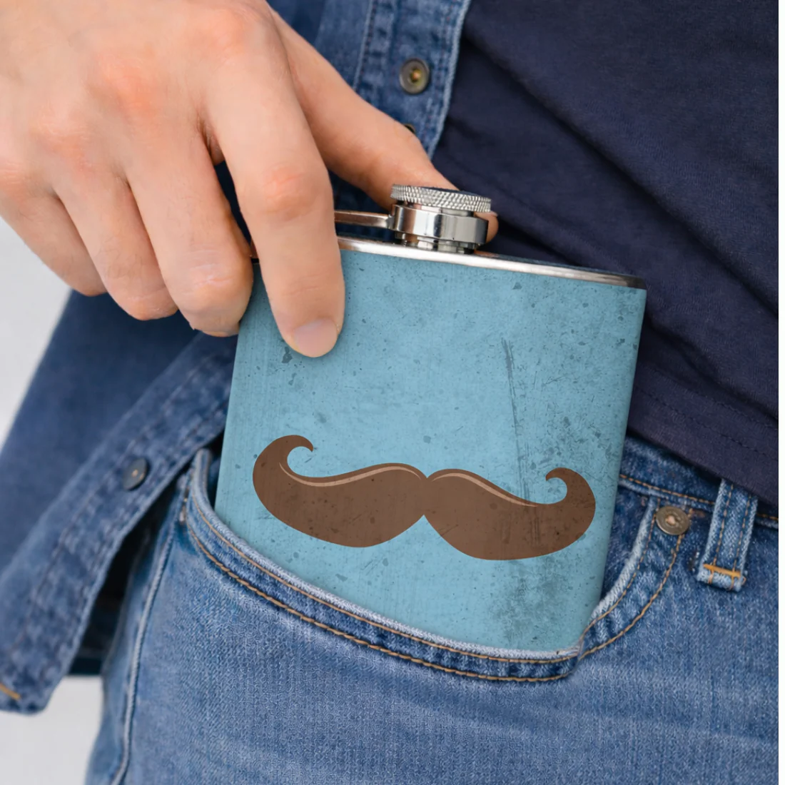 Hip Flask - Mustache - Image 3