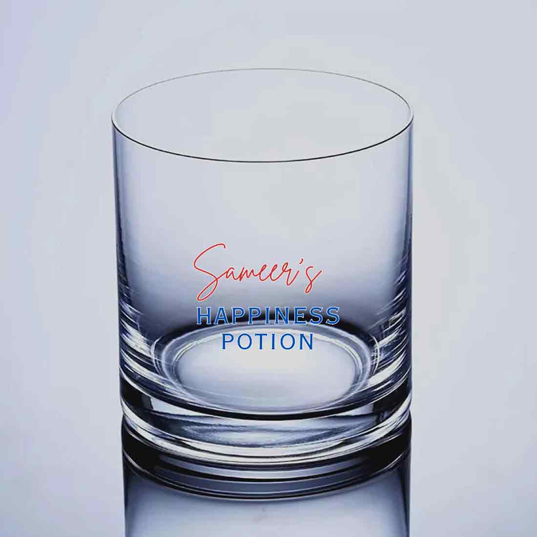 Alcohol Drinking Glass Custom Colored Name Whiskey Glasses - Happiness Potion - Image 2