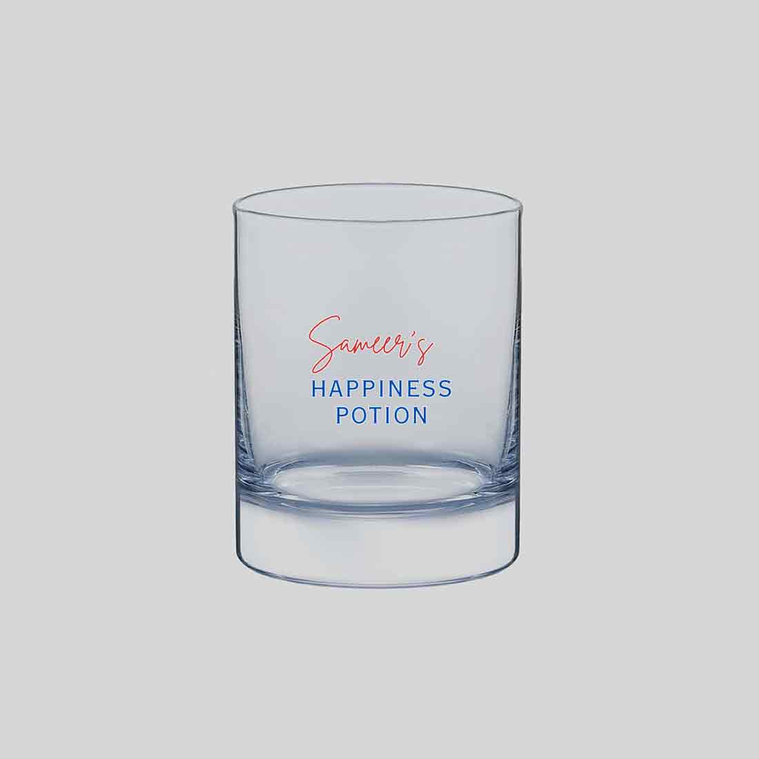 Alcohol Drinking Glass Custom Colored Name Whiskey Glasses - Happiness Potion - Image 3