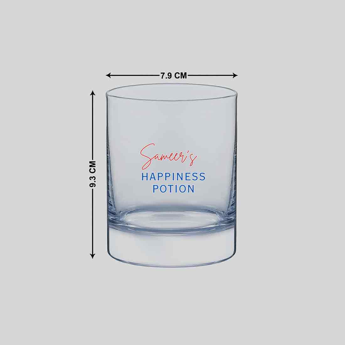 Alcohol Drinking Glass Custom Colored Name Whiskey Glasses - Happiness Potion - Image 4
