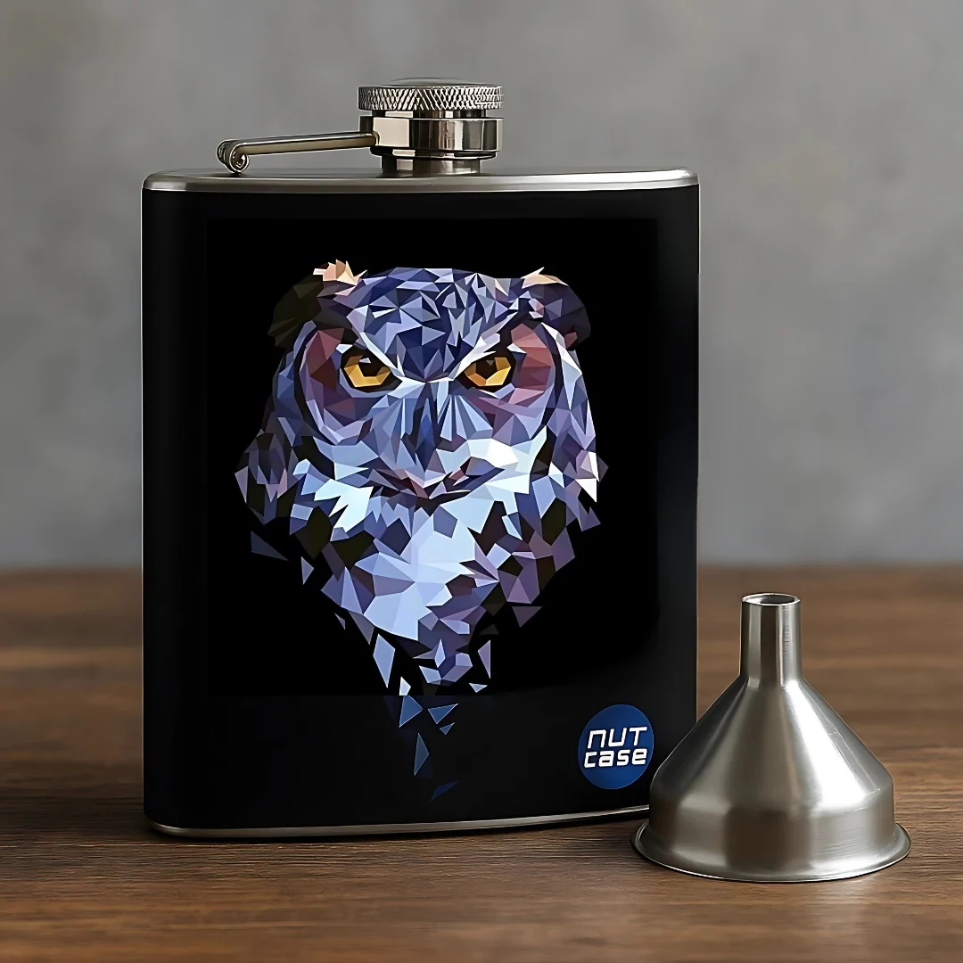 Hip Flask - Geometric Owl