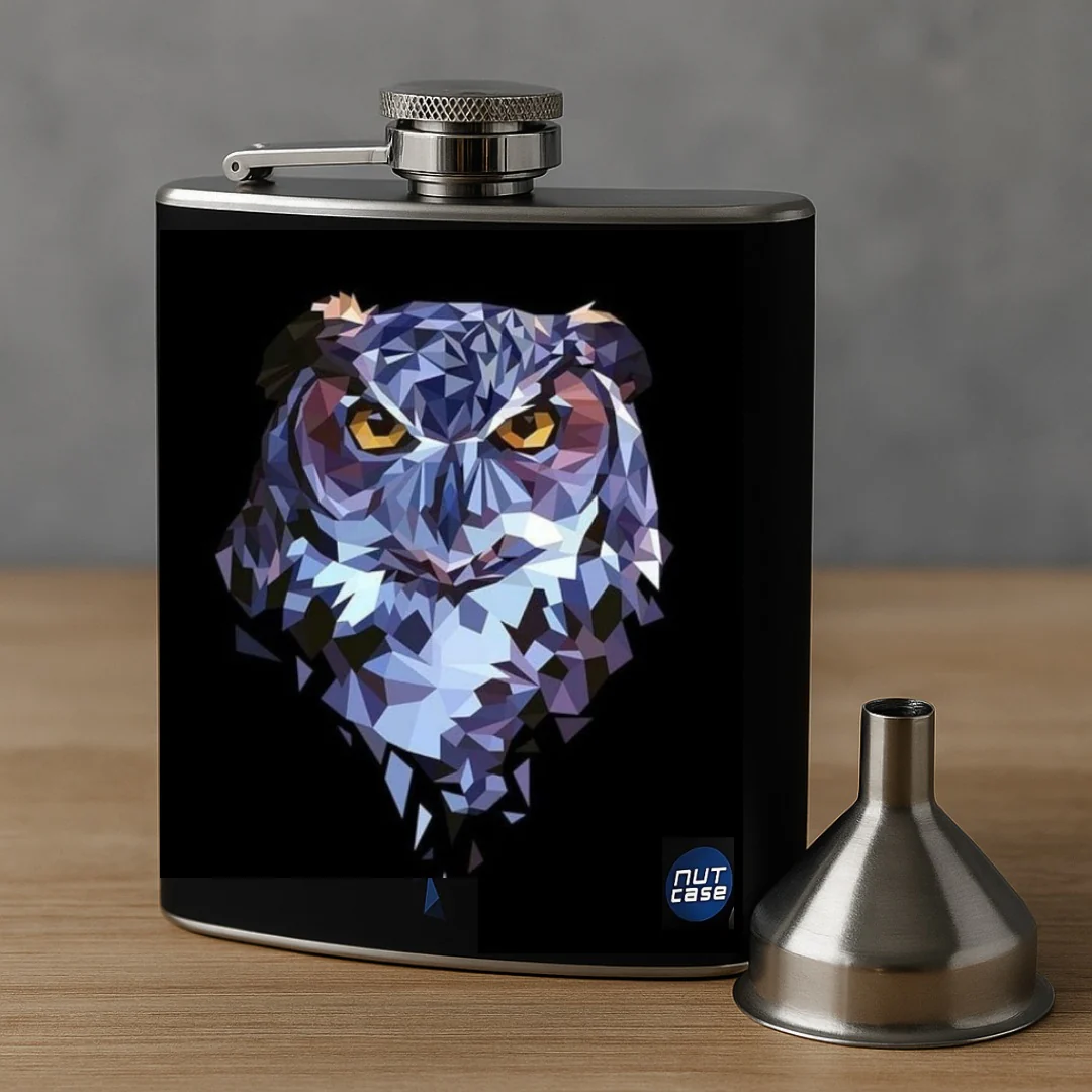 Hip Flask - Geometric Owl - Image 2