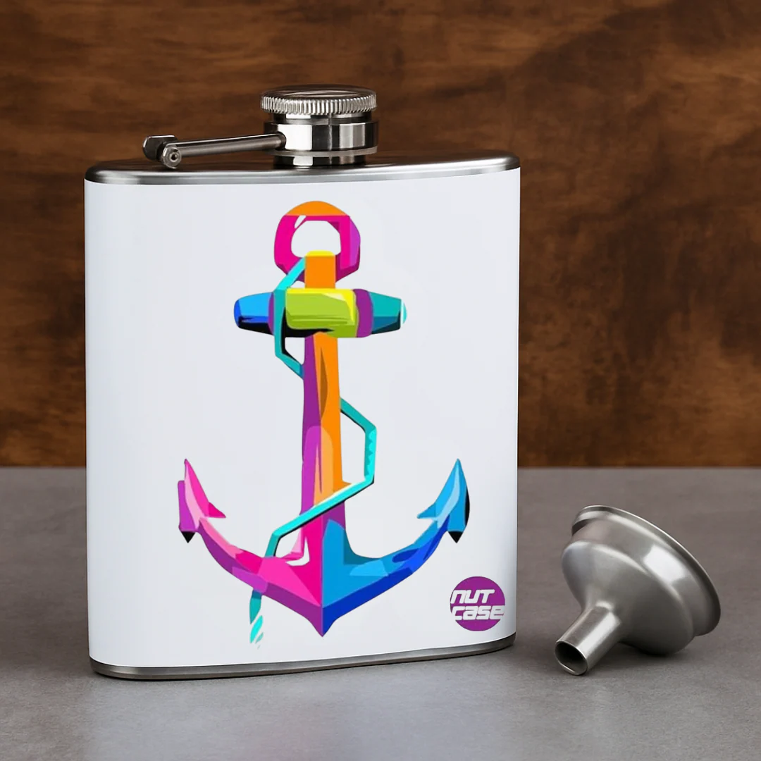 Hip Flask - Pop Art Anchor