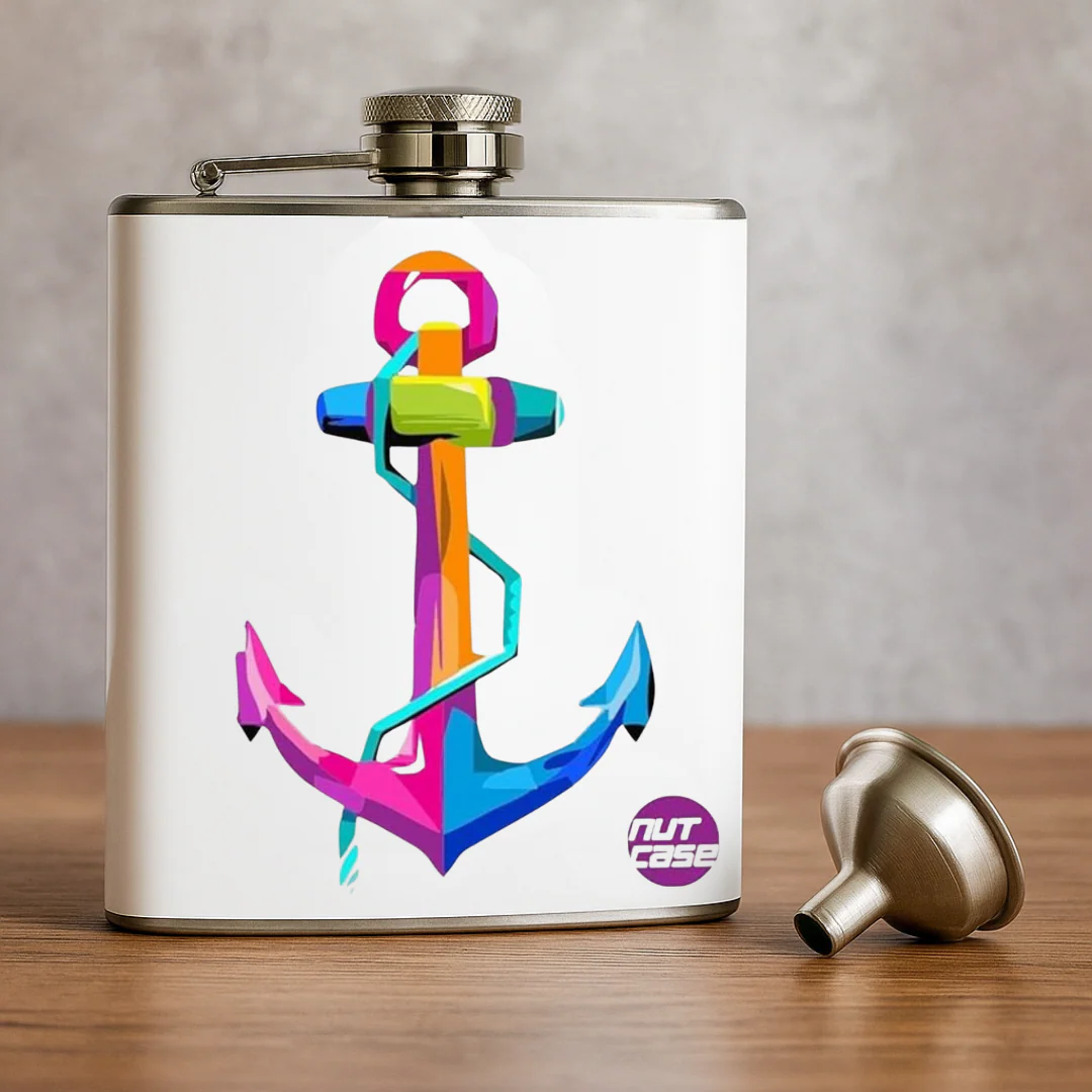 Hip Flask - Pop Art Anchor - Image 2