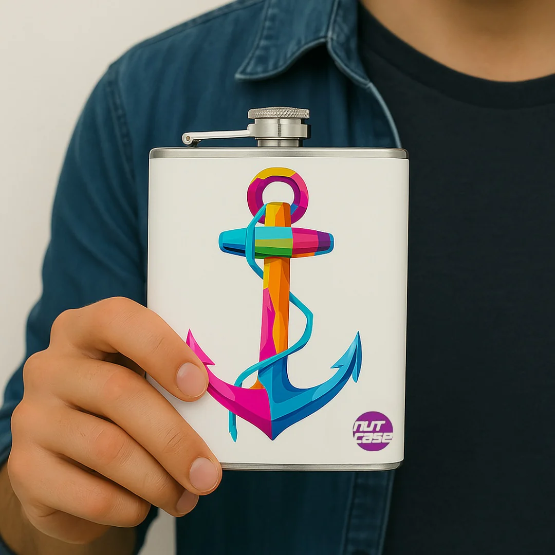 Hip Flask - Pop Art Anchor - Image 4