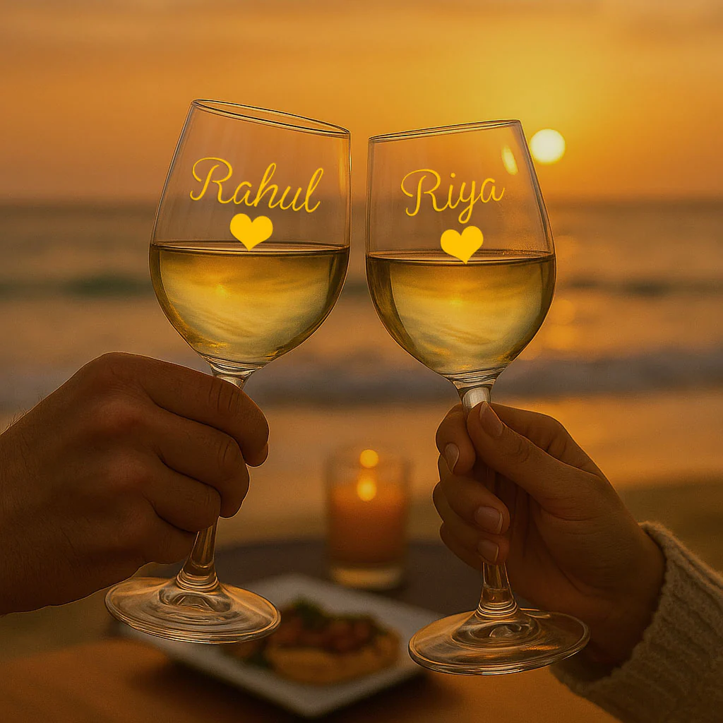 Personalized Wine Glasses Gift Set Of 2 Anniversary Gifts for Couples - Add Name - Image 5