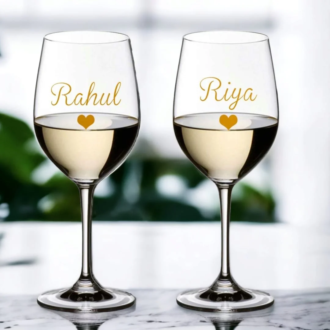 Personalized Wine Glasses Gift Set Of 2 Anniversary Gifts for Couples - Add Name - Image 6