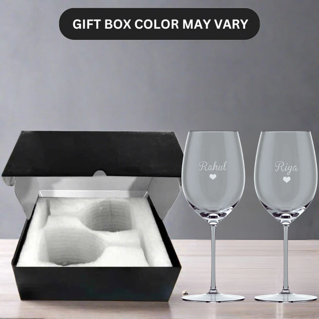 Personalized Wine Glasses Gift Set Of 2 Anniversary Gifts for Couples - Add Name - Image 7