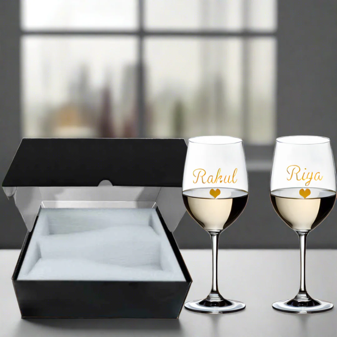 Personalized Wine Glasses Gift Set Of 2 Anniversary Gifts for Couples - Add Name - Image 8