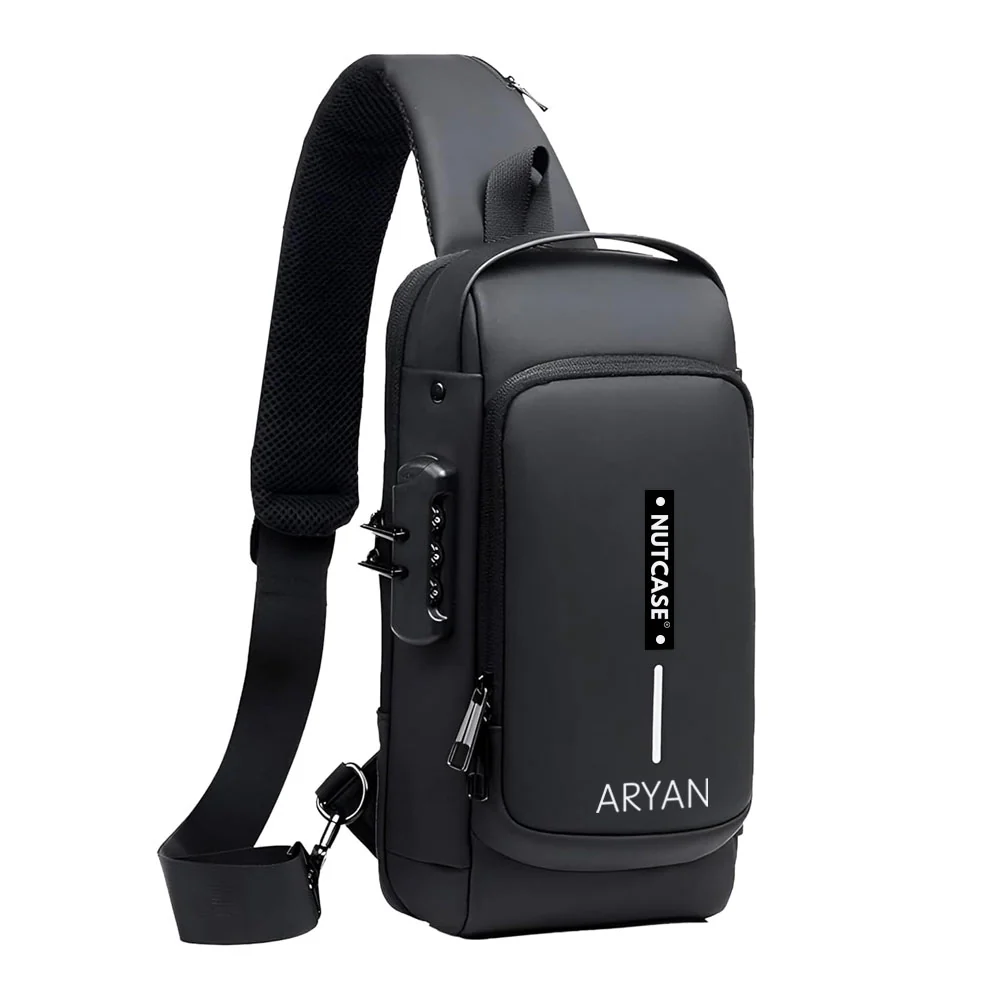 Anti-Theft Sling Bag for Men | Customized Crossbody Side Bag Waterproof Backpack with Built-in Lock & USB Charging Port - Image 5