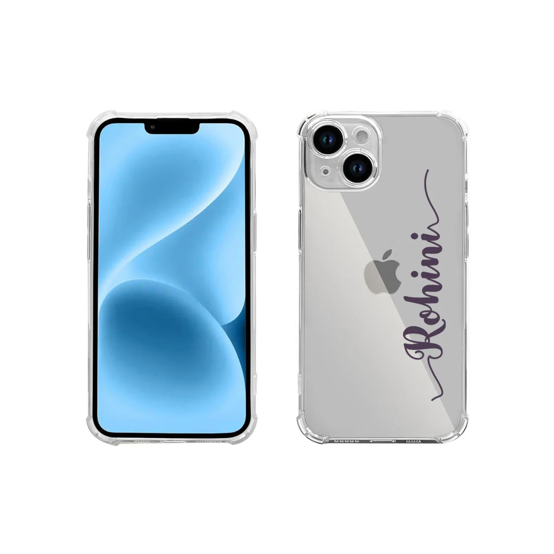 Apple I Phone 13 Case with Name Customized TPU Clear Cover with Camera Protection - Image 2
