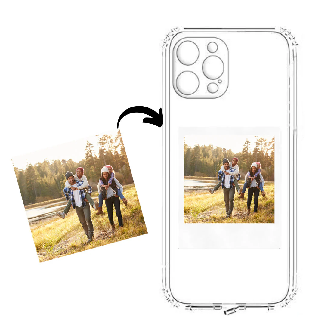 Back Cover for iPhone 11 Pro with Photo Transparent TPU Case with Camera Protection - Image 2