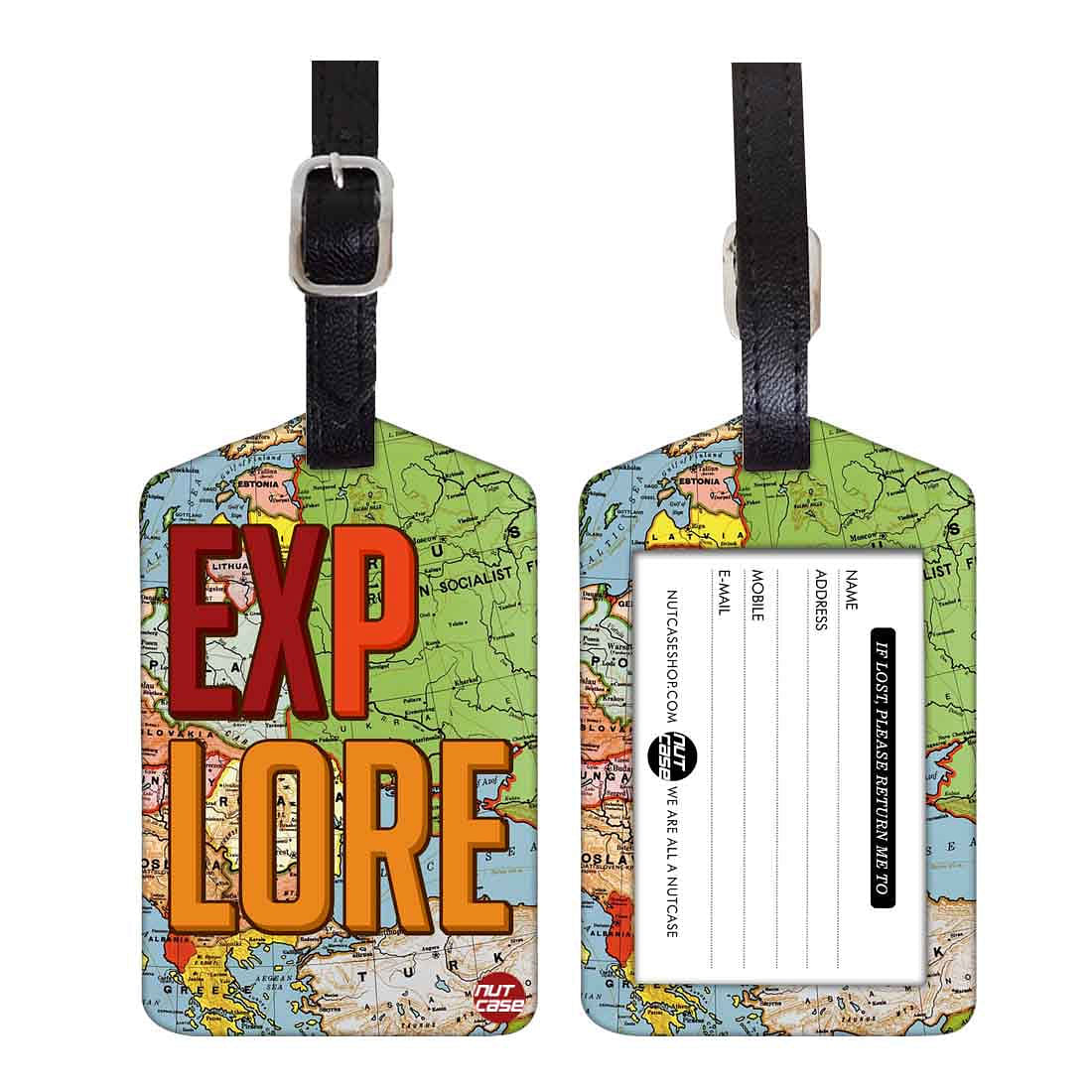 Luggage Tags Set Of 2 - EXPLORE MAPS