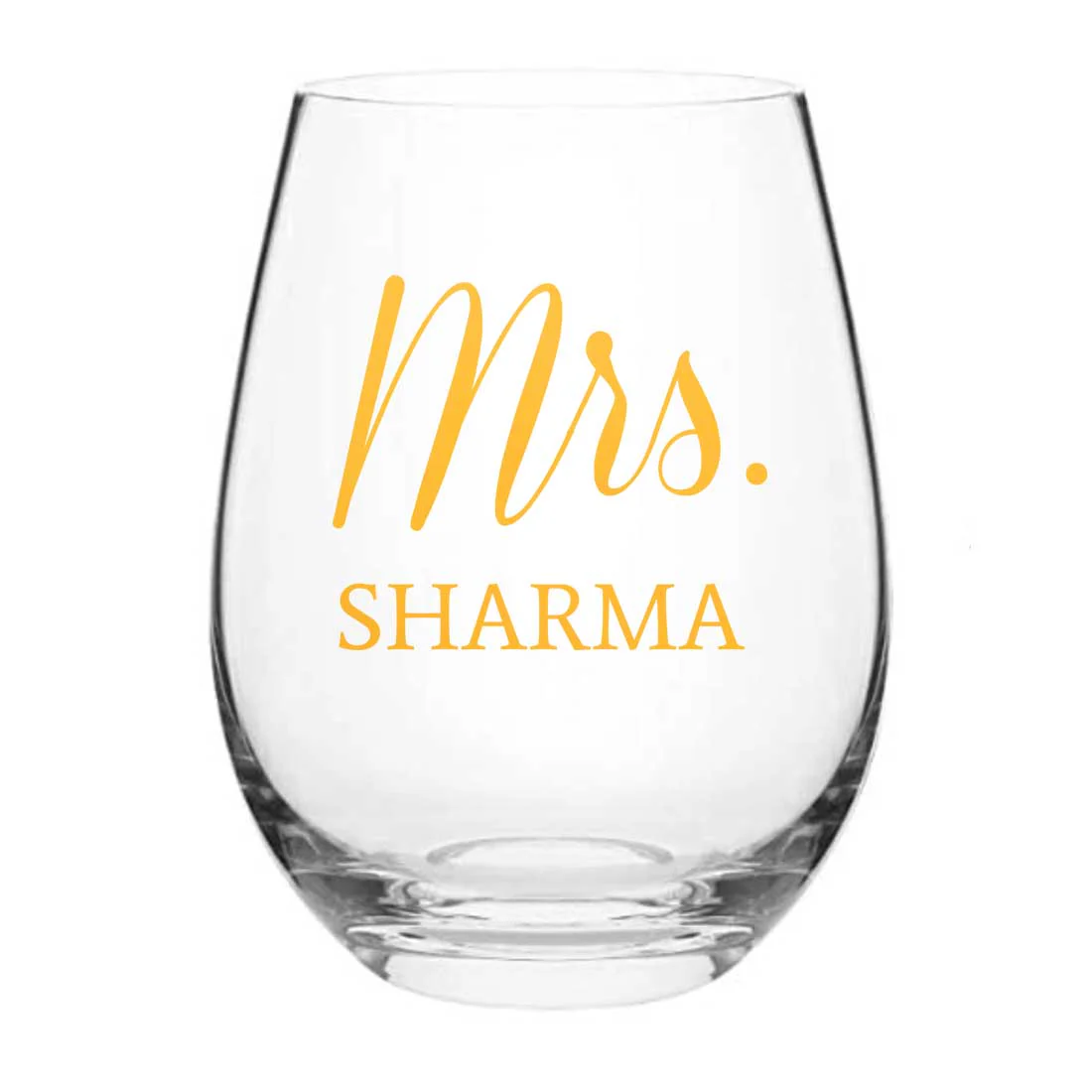 Personalized Bar Glasses Stemless Wine Glass With Name Perfect Gift for Wife - Mrs - Image 2