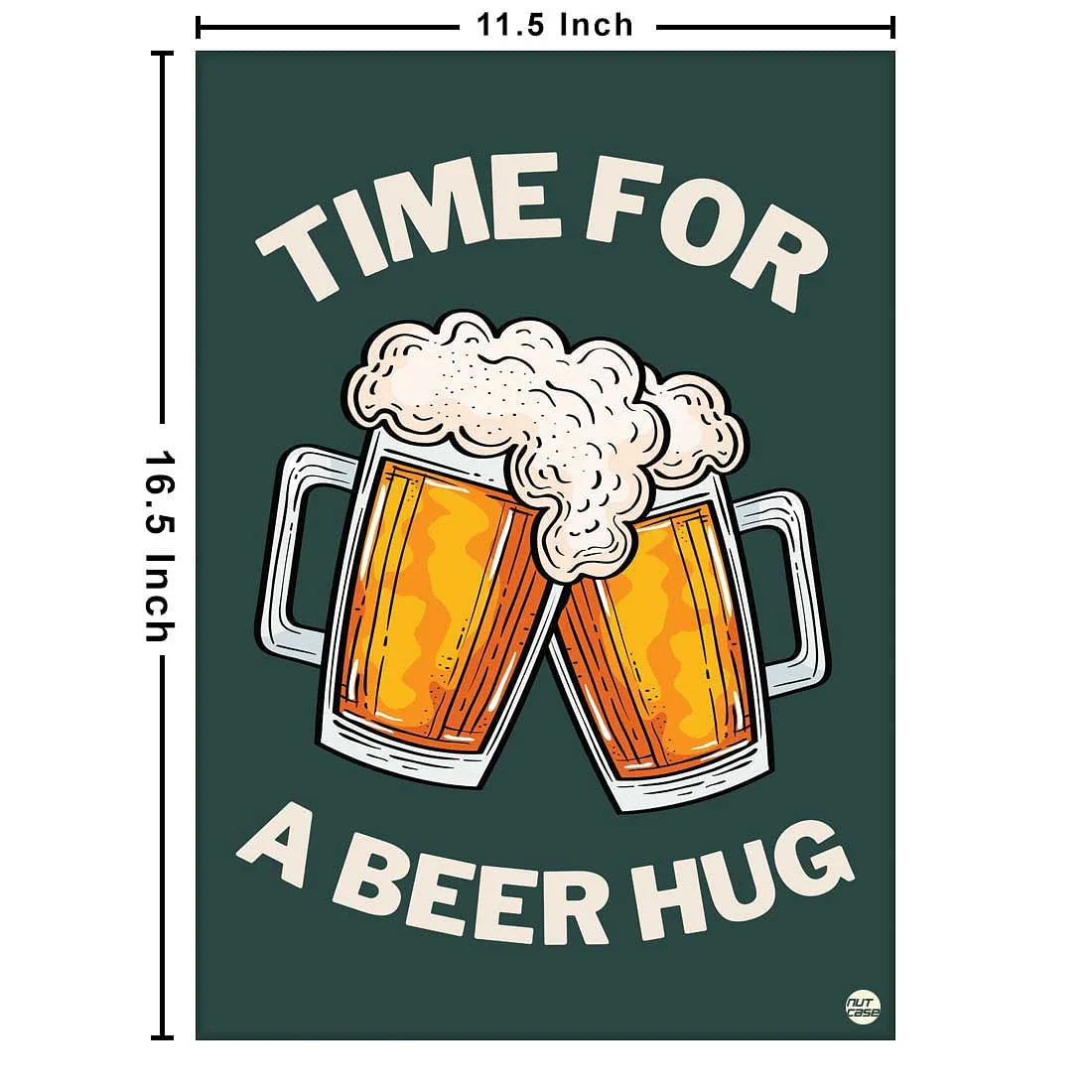 Funny Designer Beer Sign for Home - Time for a Beer Hug - Image 3
