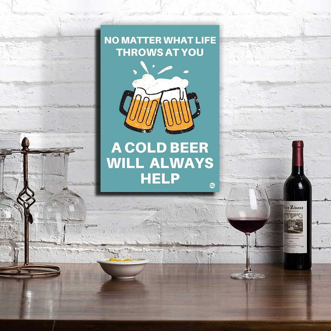Designer Beer Poster Bar Wall Art-Always Help - Image 2