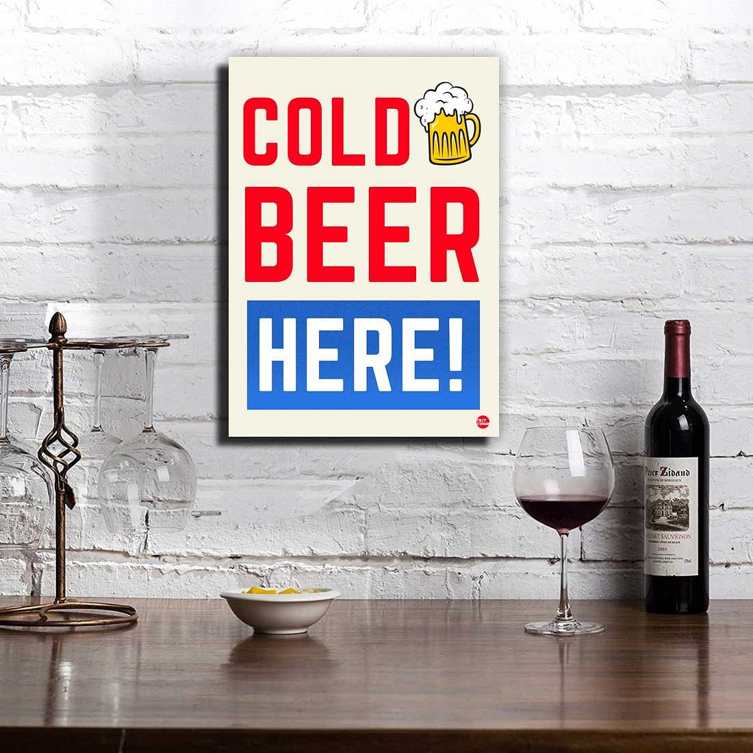 Designer Hanging Pub Sign Décor - Cold Beer Here - Image 2