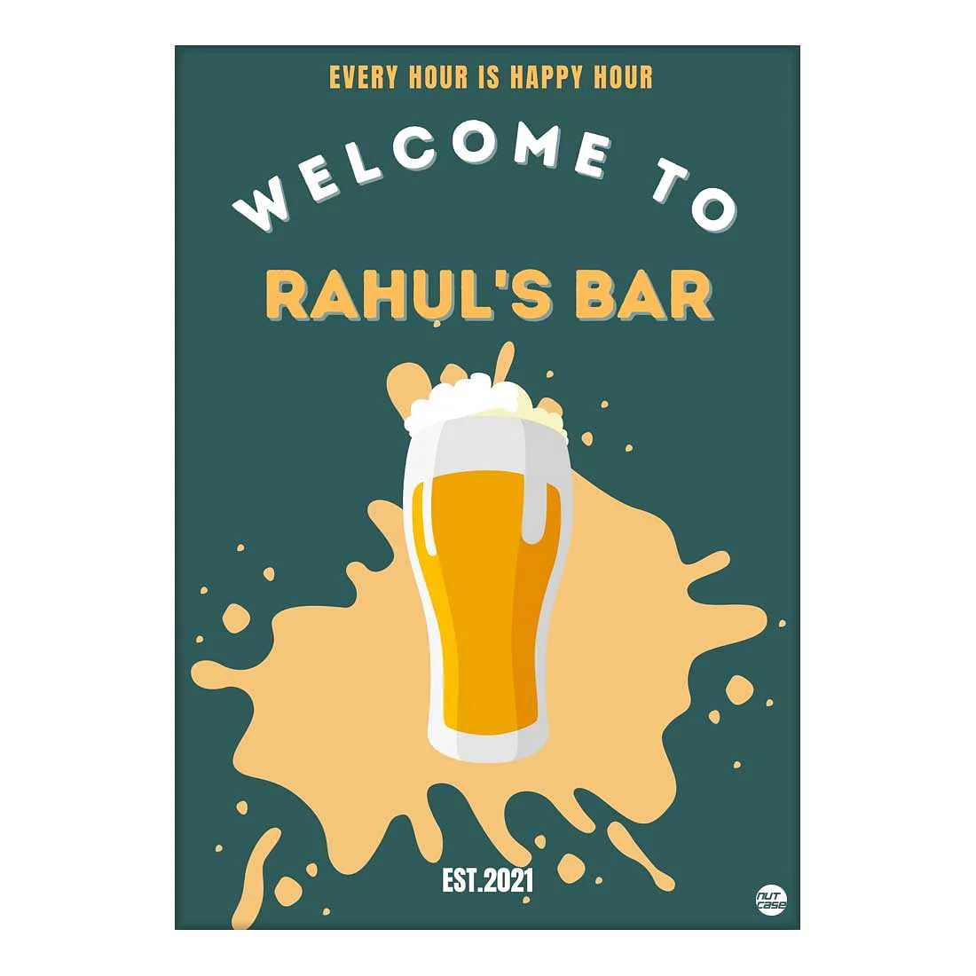 Personalized Bar Wall Decor Ideas Beer Posters-Happy Hour