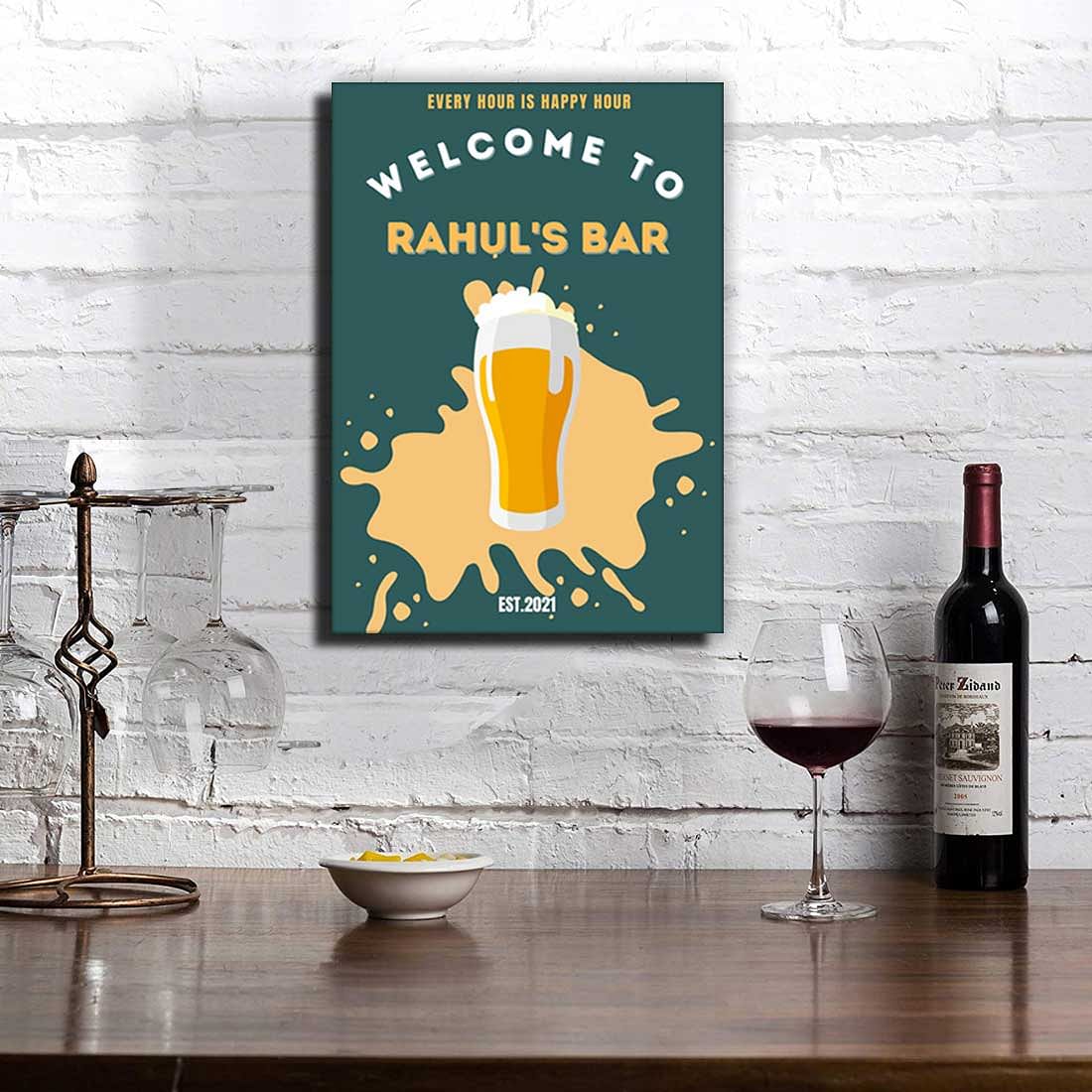 Personalized Bar Wall Decor Ideas Beer Posters-Happy Hour - Image 2