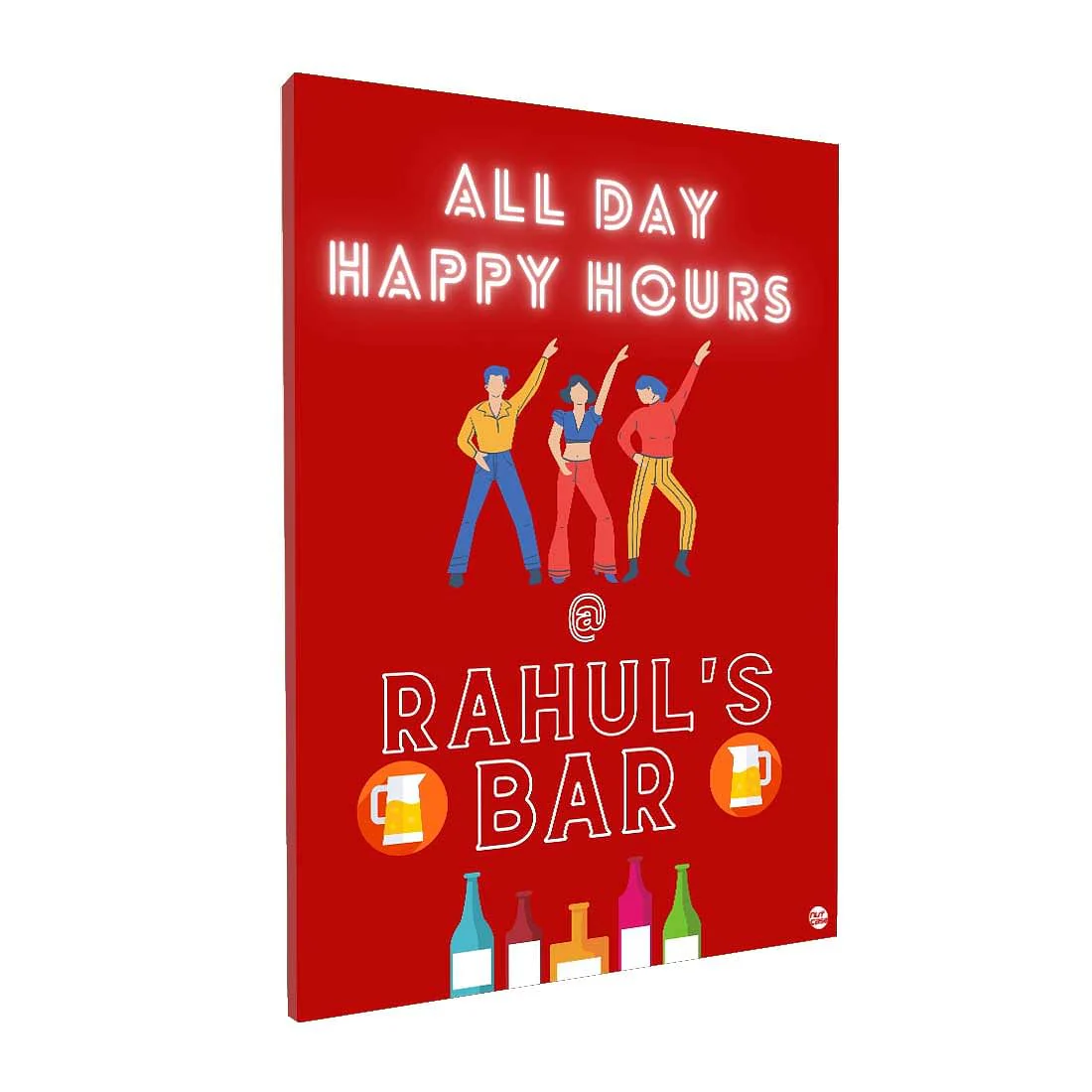 Personalized Funny Bar Signs for Home Restaurant Wall Art-All Day Happy Hours - Image 4