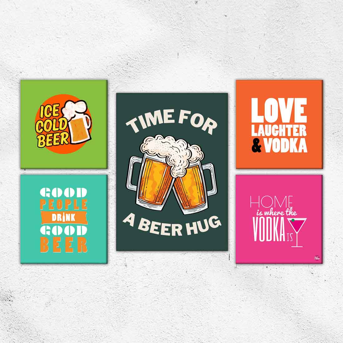 Wall Art Decor Set Gallery Wrapped Prints -Bar Signs