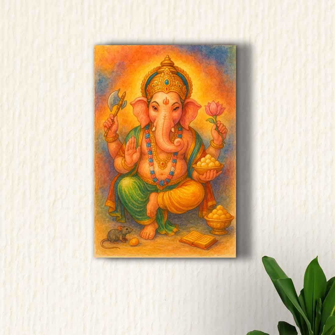 Beautiful Ganpati Photo Frame with LED Lighting & HD Clarity – Ideal for Home Temple, Office, or Gifting - Image 3