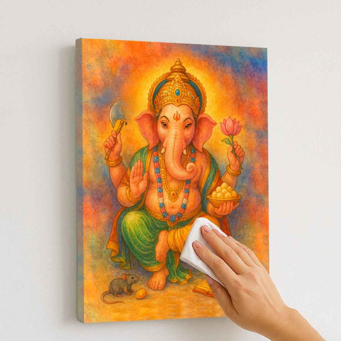 Beautiful Ganpati Photo Frame with LED Lighting & HD Clarity – Ideal for Home Temple, Office, or Gifting - Image 4