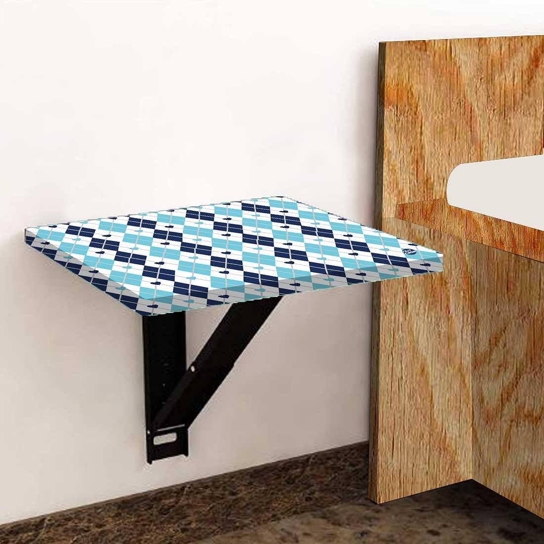 Side Table for Bedroom - Blue Plaids