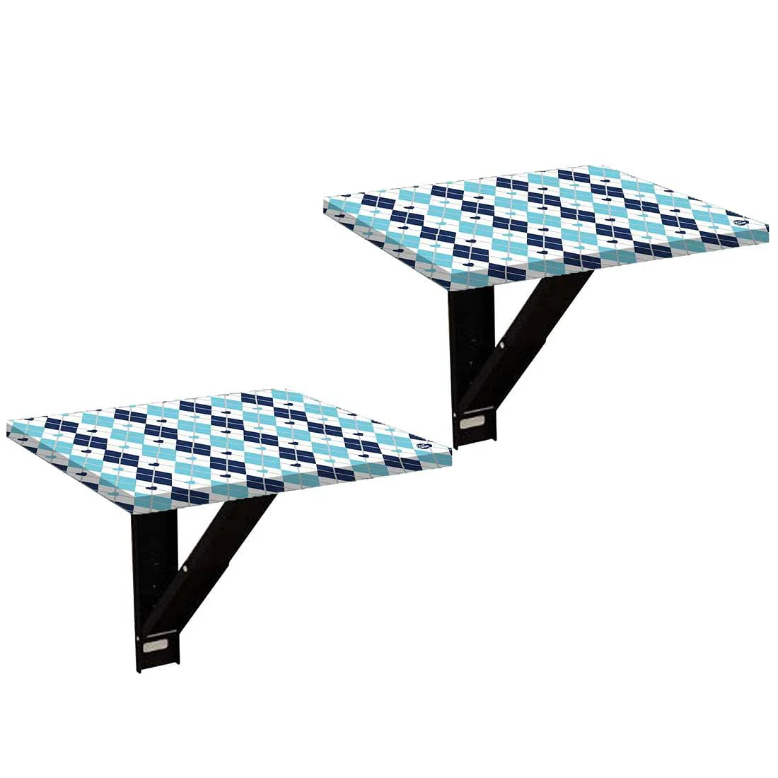 Side Table for Bedroom - Blue Plaids - Image 2