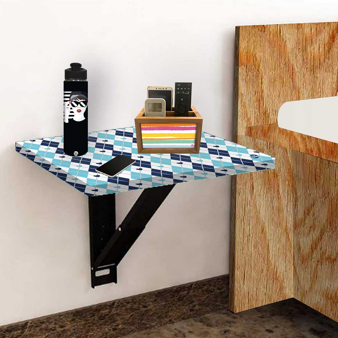 Side Table for Bedroom - Blue Plaids - Image 5
