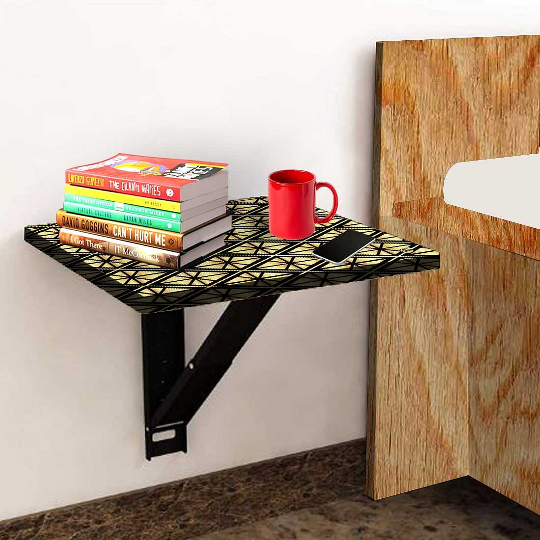 Folding Side Table for Bedroom - Geometric Diamond - Image 3