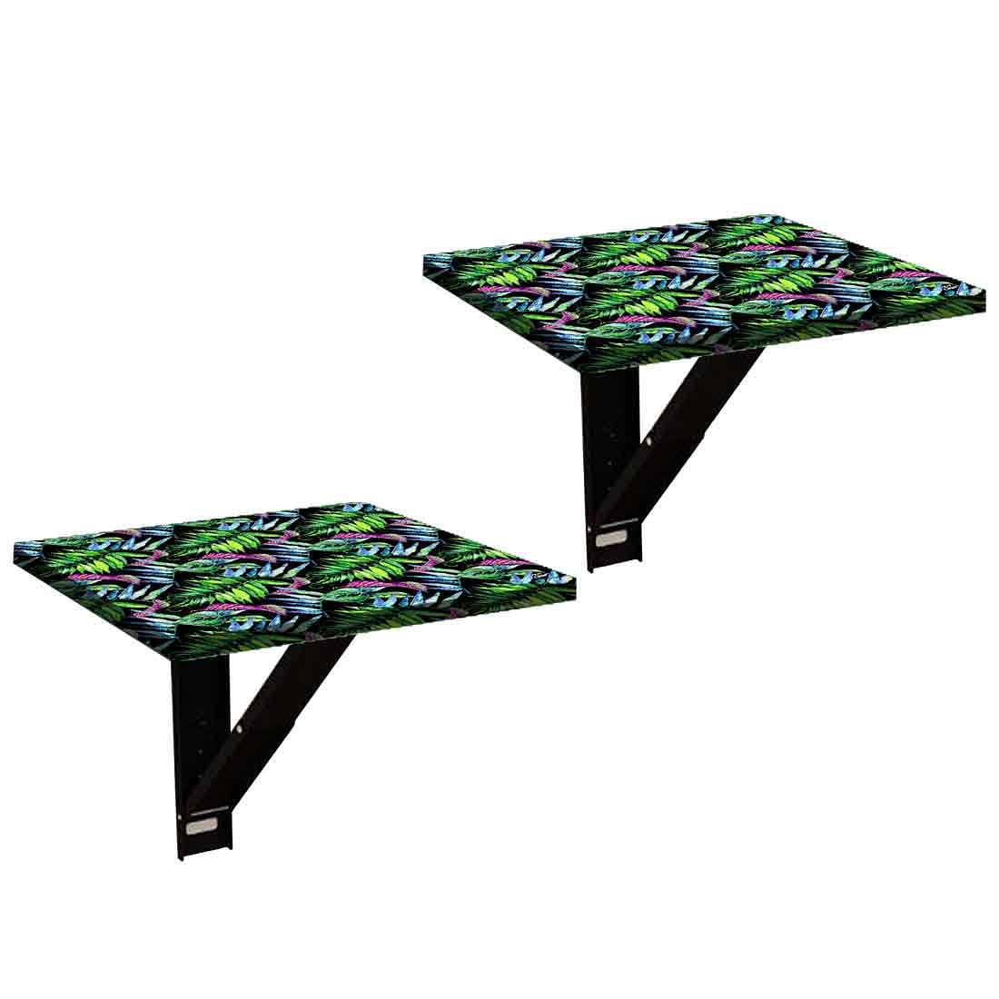 Wall Mounted Table for Bedroom - Green Blue Leaf - Image 2