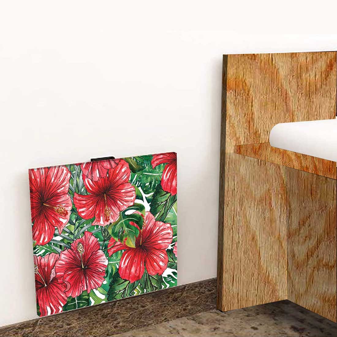 Floating Side Table for Bedroom - Red Hibiscus - Image 8