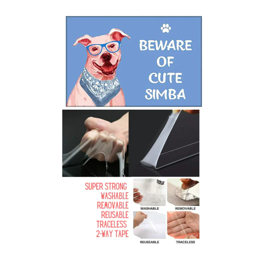 Personalized Dog Name Plate - Beware Of Dog Sign - Hipster Staffordshire terrier - Image 4