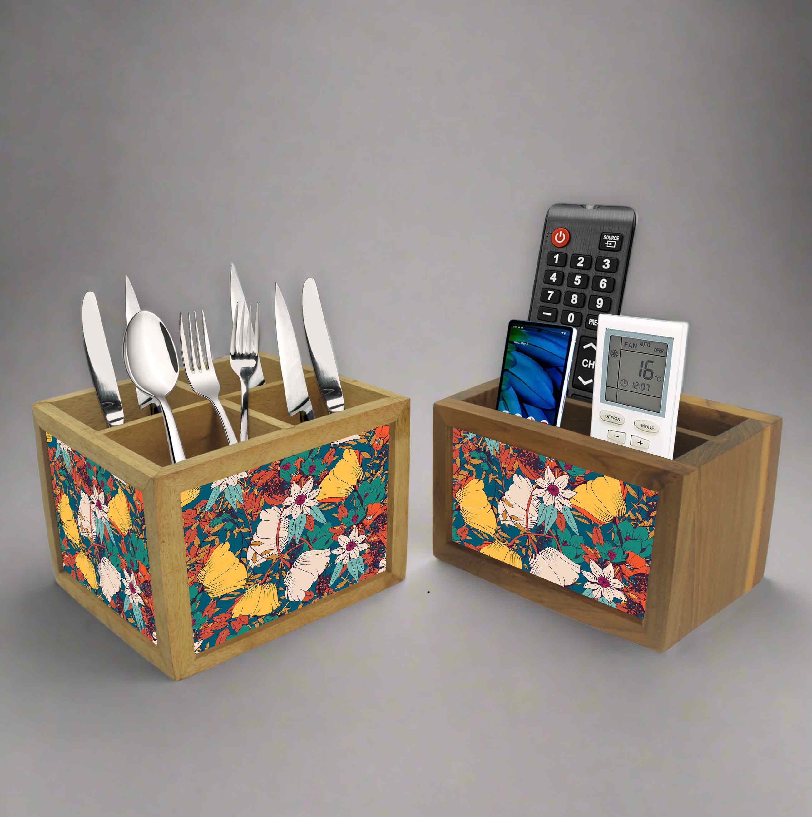 Elegant Remote Control Holder For TV / AC Remotes - Autumn Leaves - Image 4