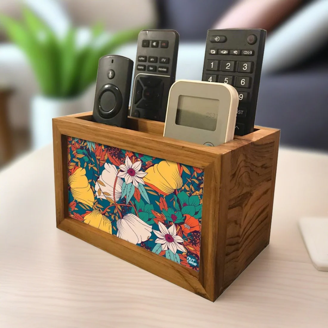 Elegant Remote Control Holder For TV / AC Remotes - Autumn Leaves - Image 8