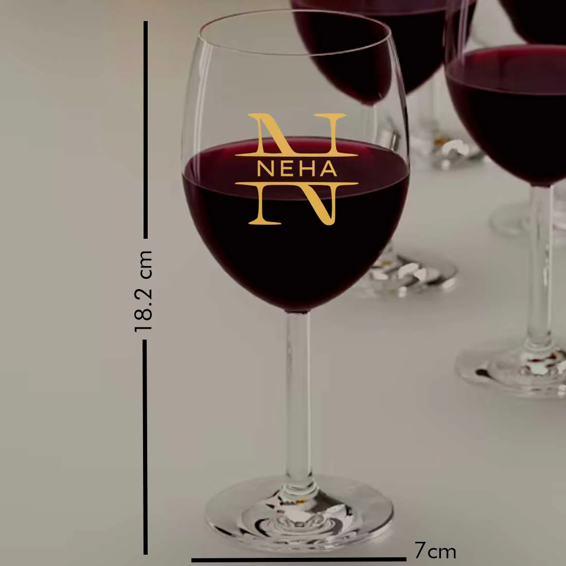Personalized Wine Glass - Engraved / Gold Foil Monogram Name - Image 6
