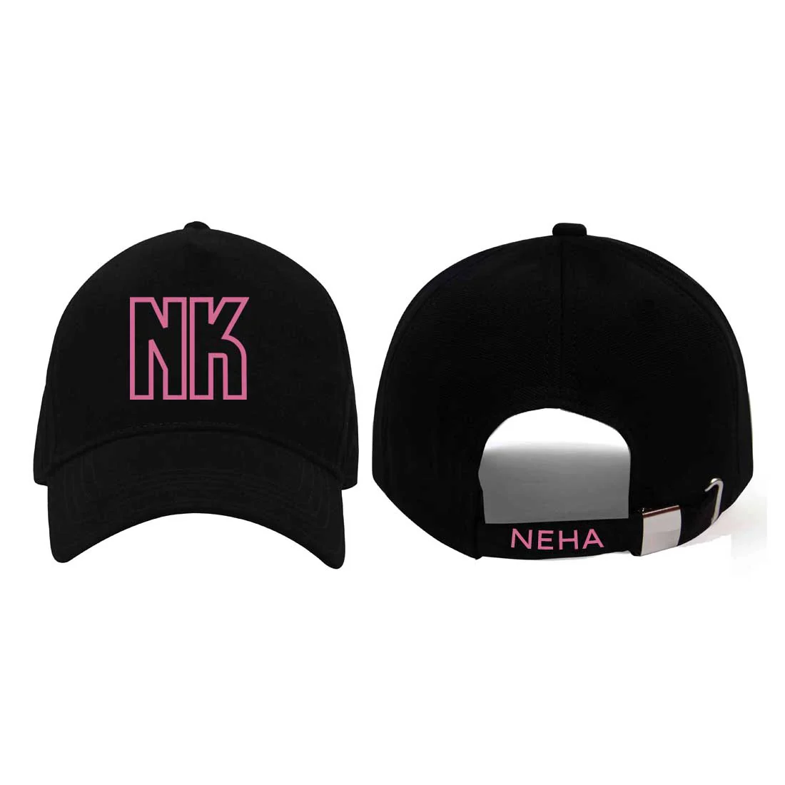 Black Caps for Ladies Women with Initial - Image 3
