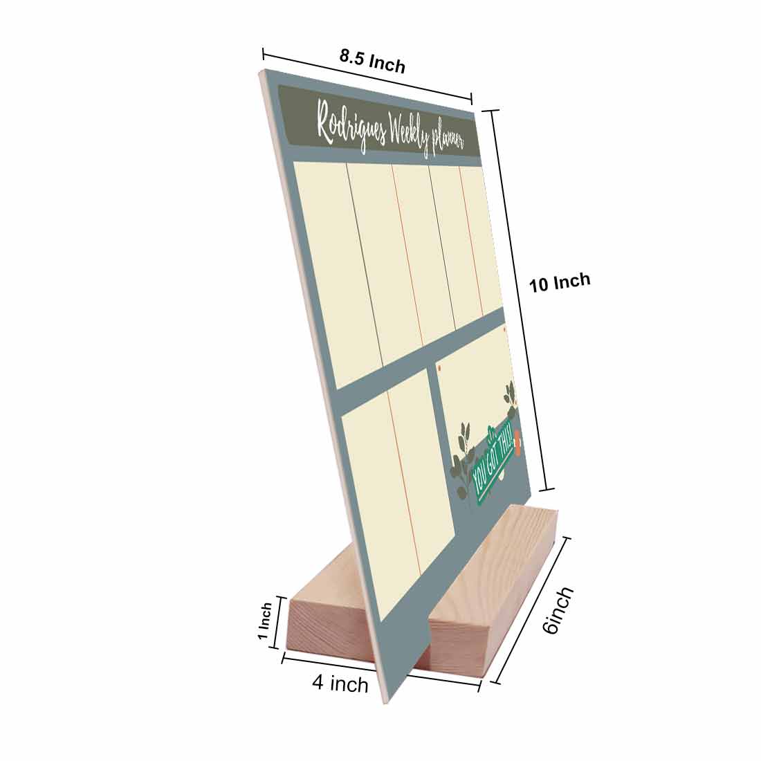 Writing Board Planner with Name on Weekly Planning Board with Wooden Stand - 8X10 - Image 3