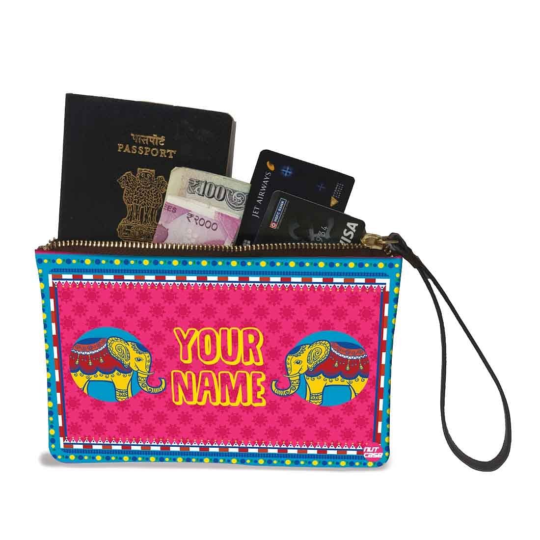 Women'S Wristlet Pouch - Welcome Design Pink - Image 2