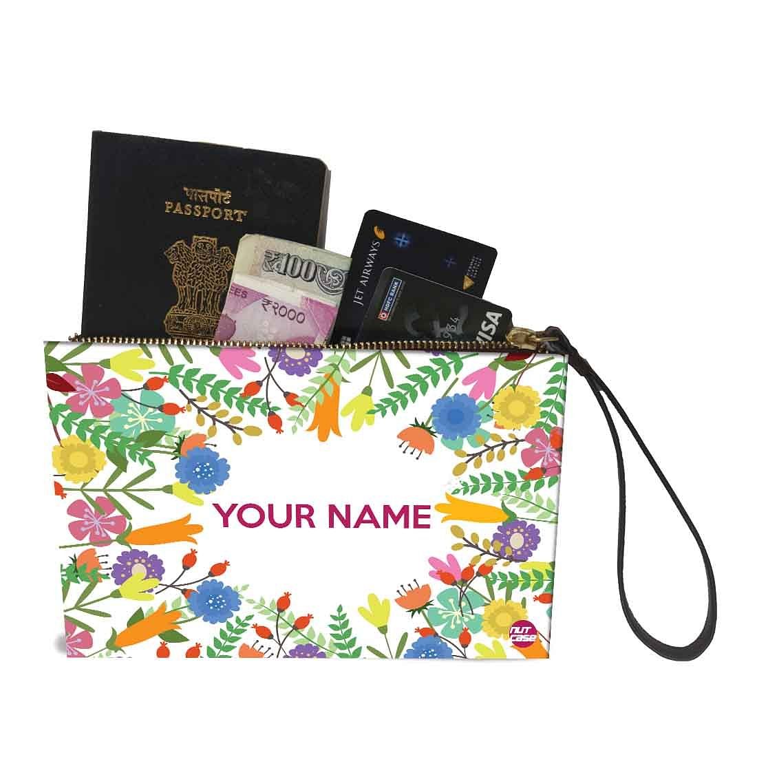 Pouch Bag For Women - Multicolor Flowers - Image 2