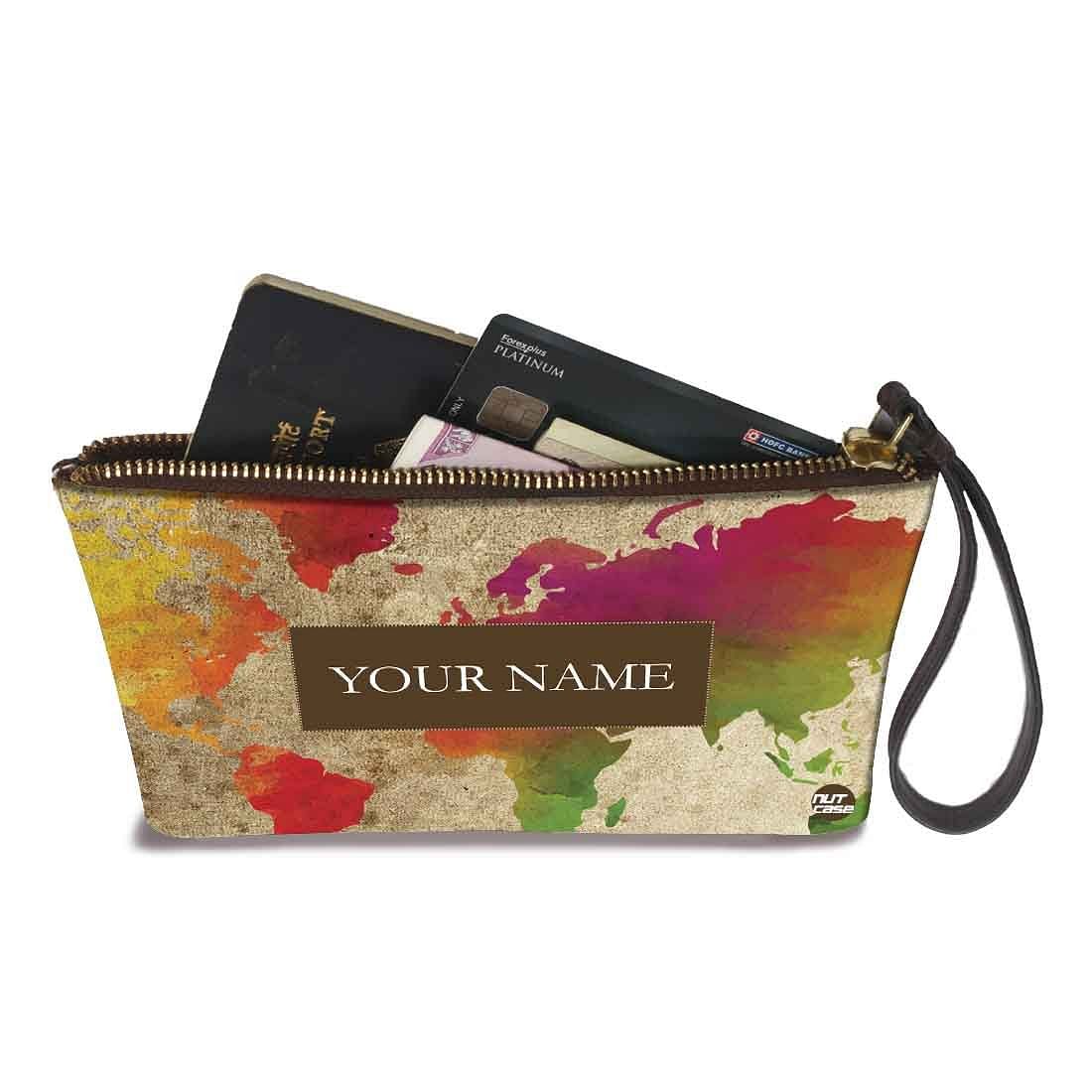 Womens Pouch Purse - Map Design - Image 3