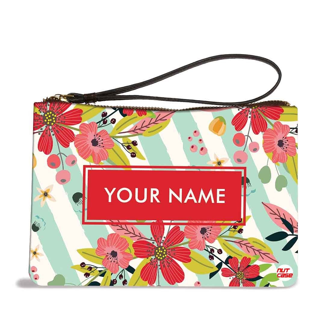 Small Bracelet Pouch - Red Flowers