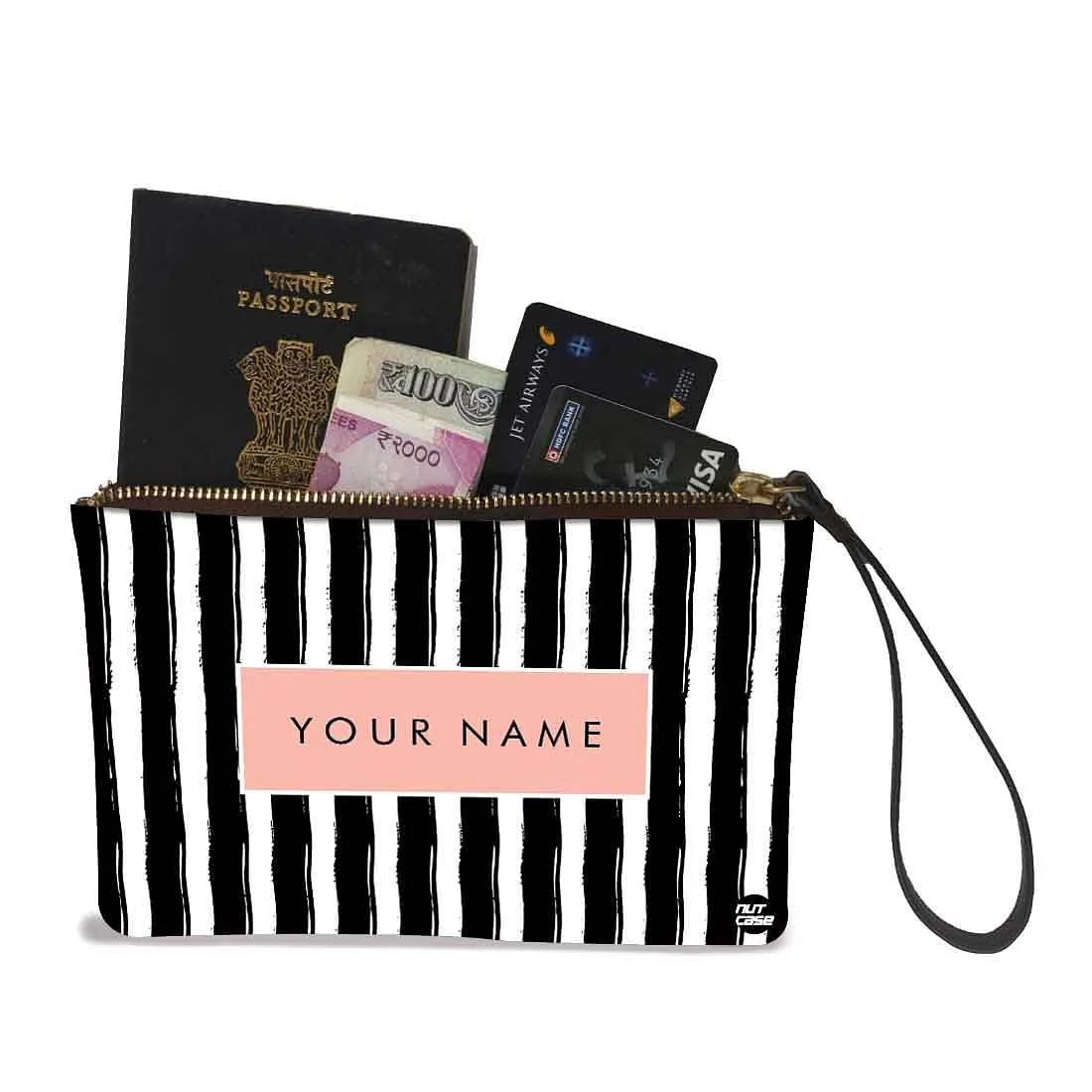 Small Hand Pouch - Black Lines - Image 2